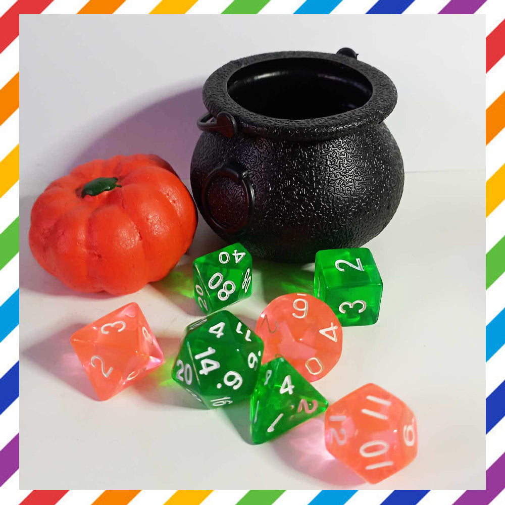 Halloween Dice in Cauldron