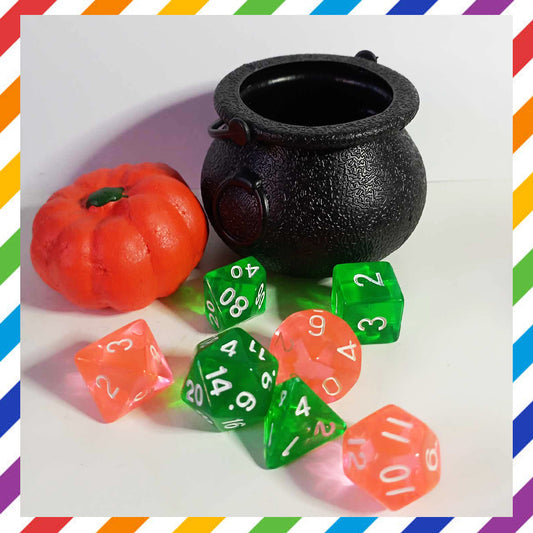 Halloween Dice in Cauldron