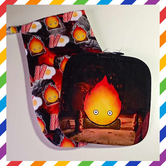 Potato Calcifer Glove and Pot Holder