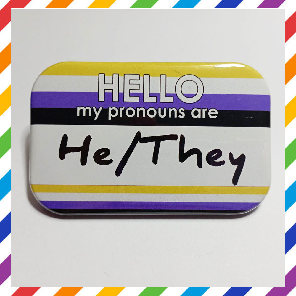 NON BINARY Flag Pronouns Pin