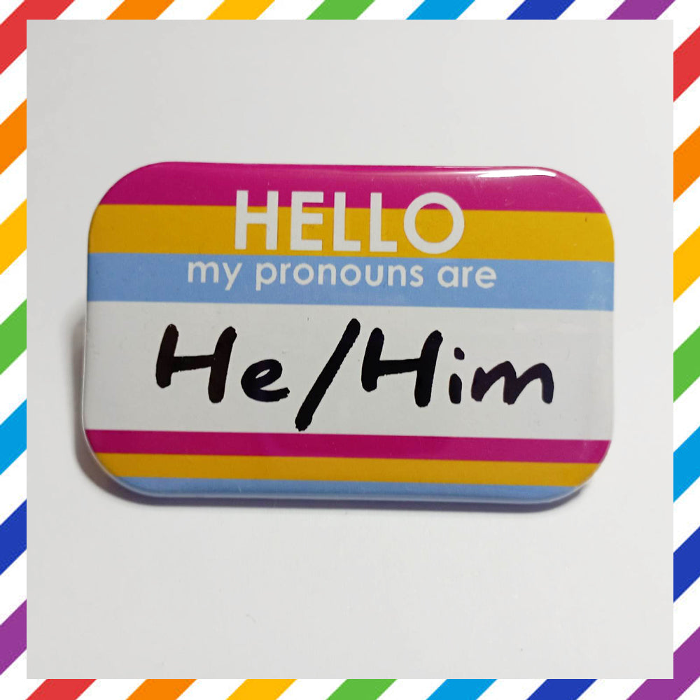 PAN Flag Pronouns Brooch