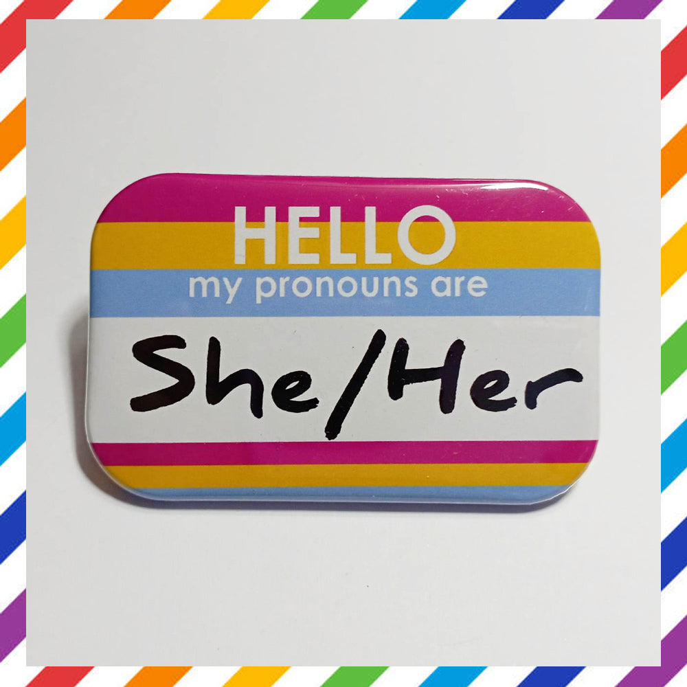 PAN Flag Pronouns Brooch