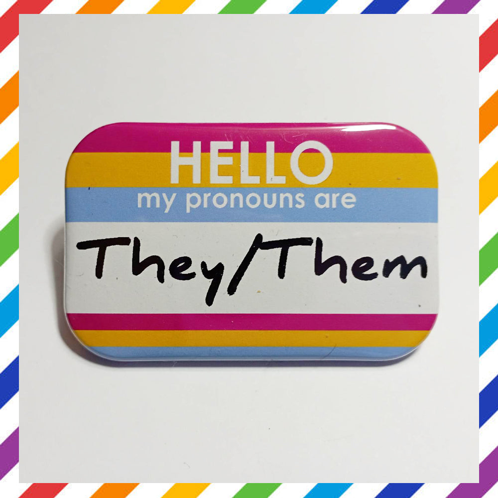 PAN Flag Pronouns Brooch