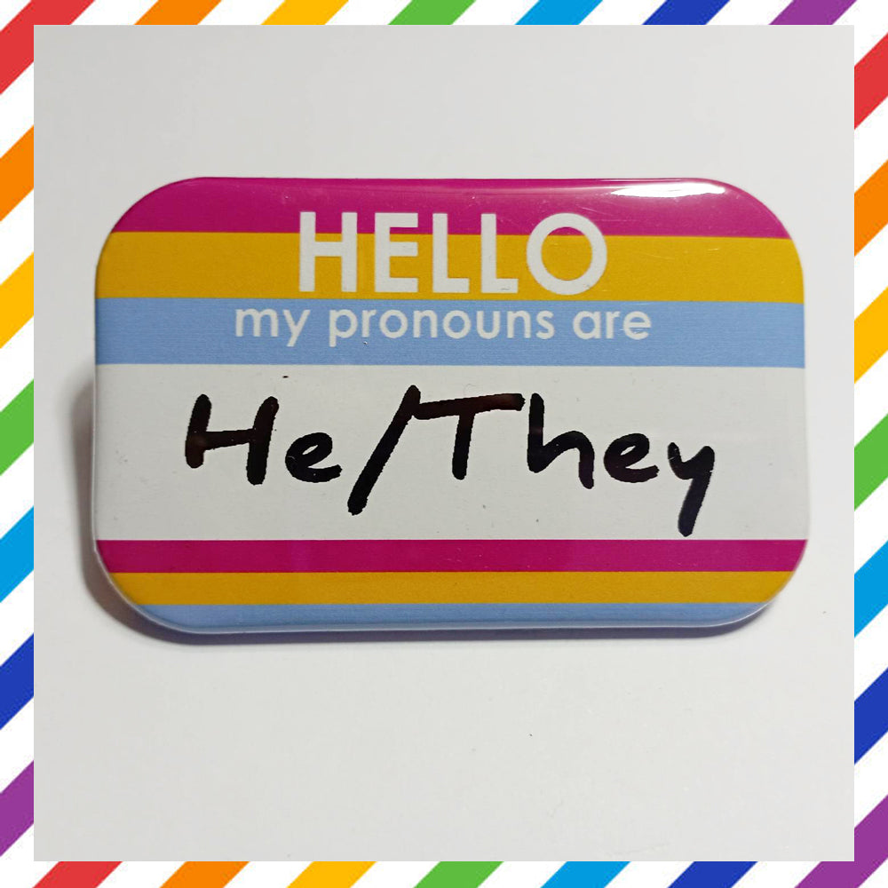 PAN Flag Pronouns Brooch