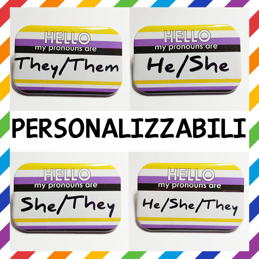 NON BINARY Flag Pronouns Pin