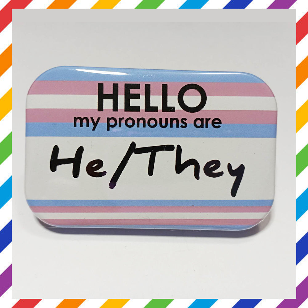 TRANS Flag Pronouns Brooch