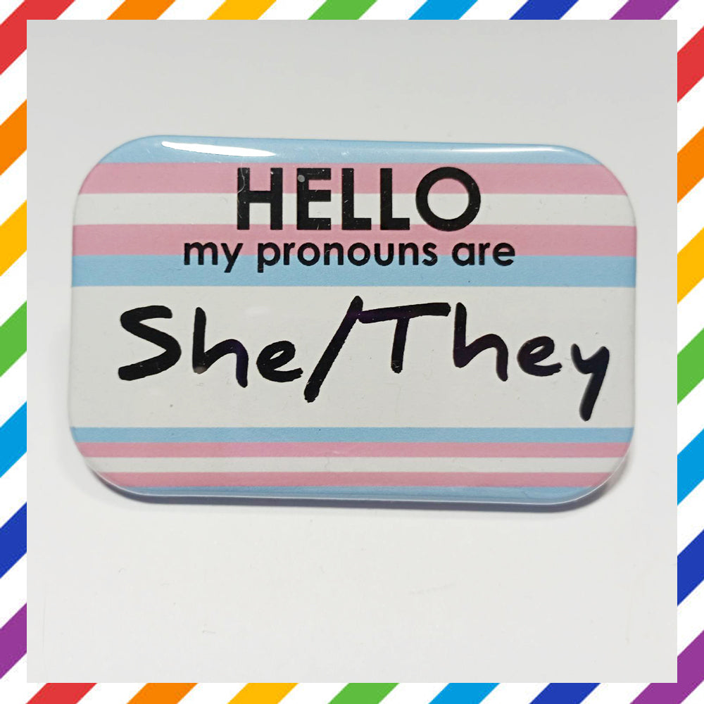 TRANS Flag Pronouns Brooch