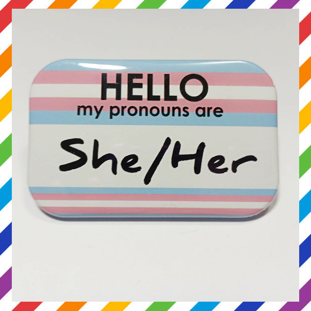 TRANS Flag Pronouns Brooch
