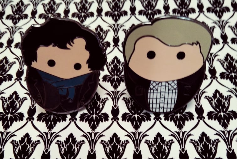 Hard Enamel Pins Potato Sherlock by Zefkiel Noir