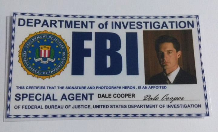 Dale Cooper card from Twin Peaks - Fanmade