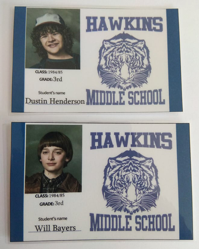 Stranger Things School Cards - Fanmade