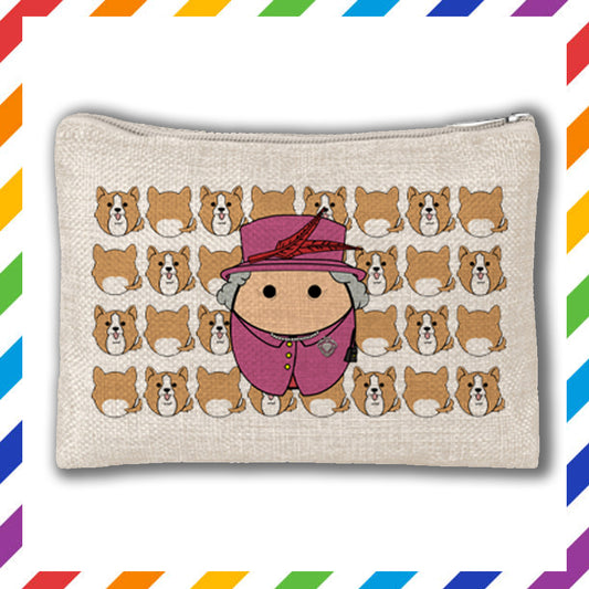 Potato Pencil Case Queen Elizabeth and her Corgi