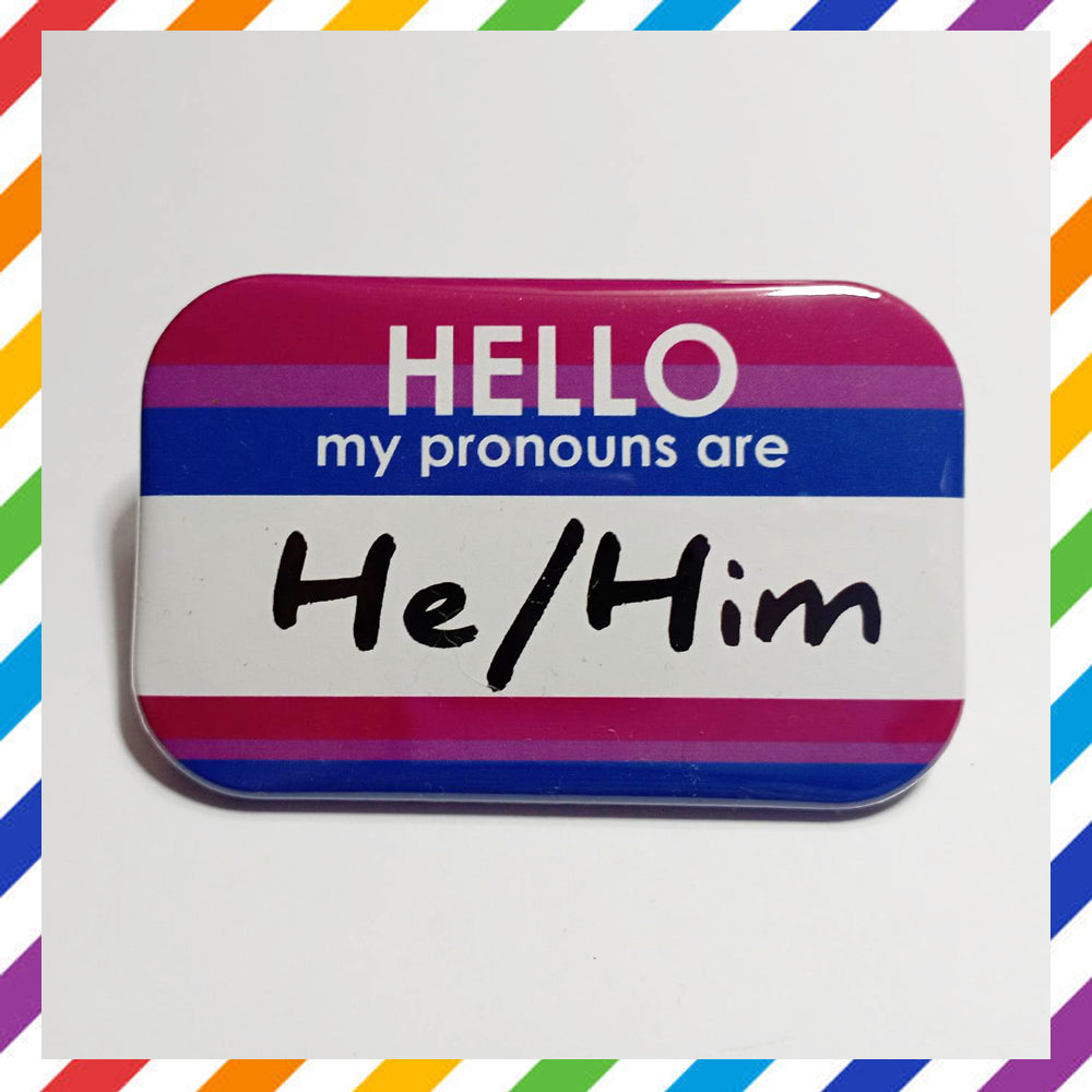 BI Flag Pronouns Brooch