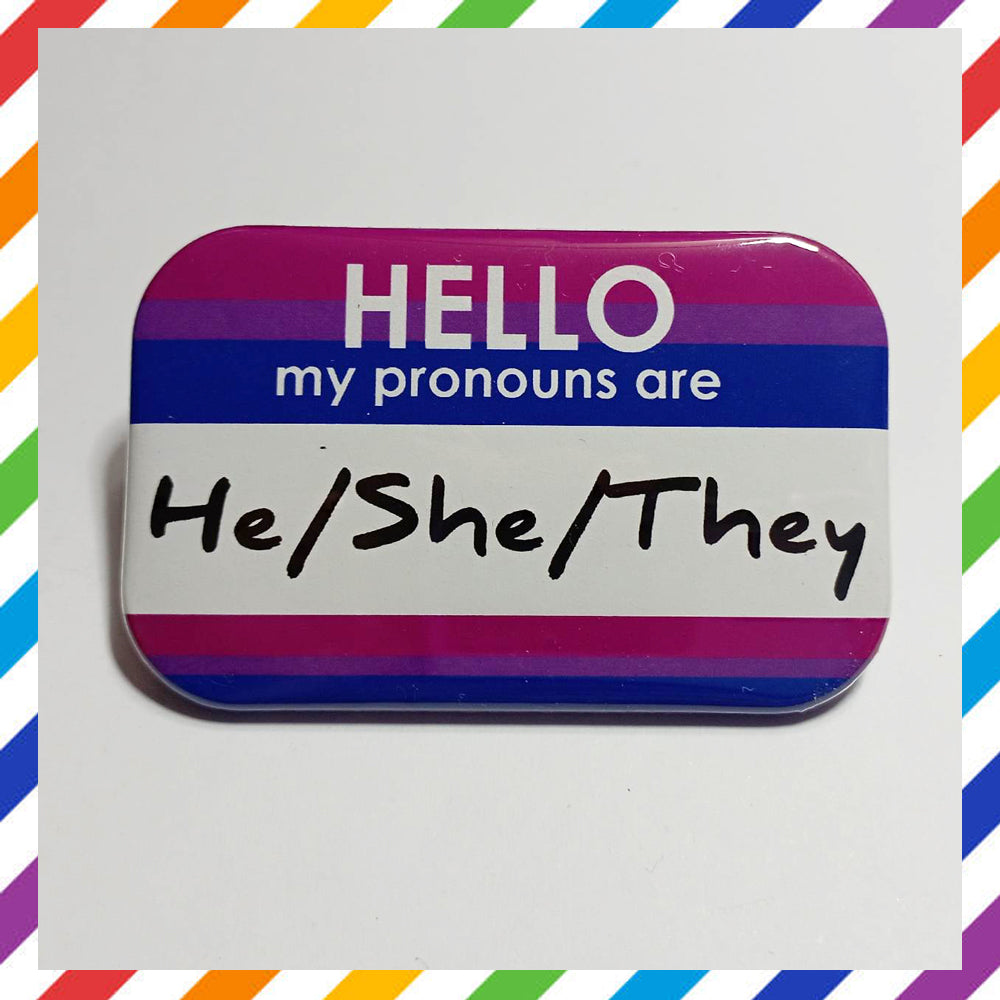 BI Flag Pronouns Brooch