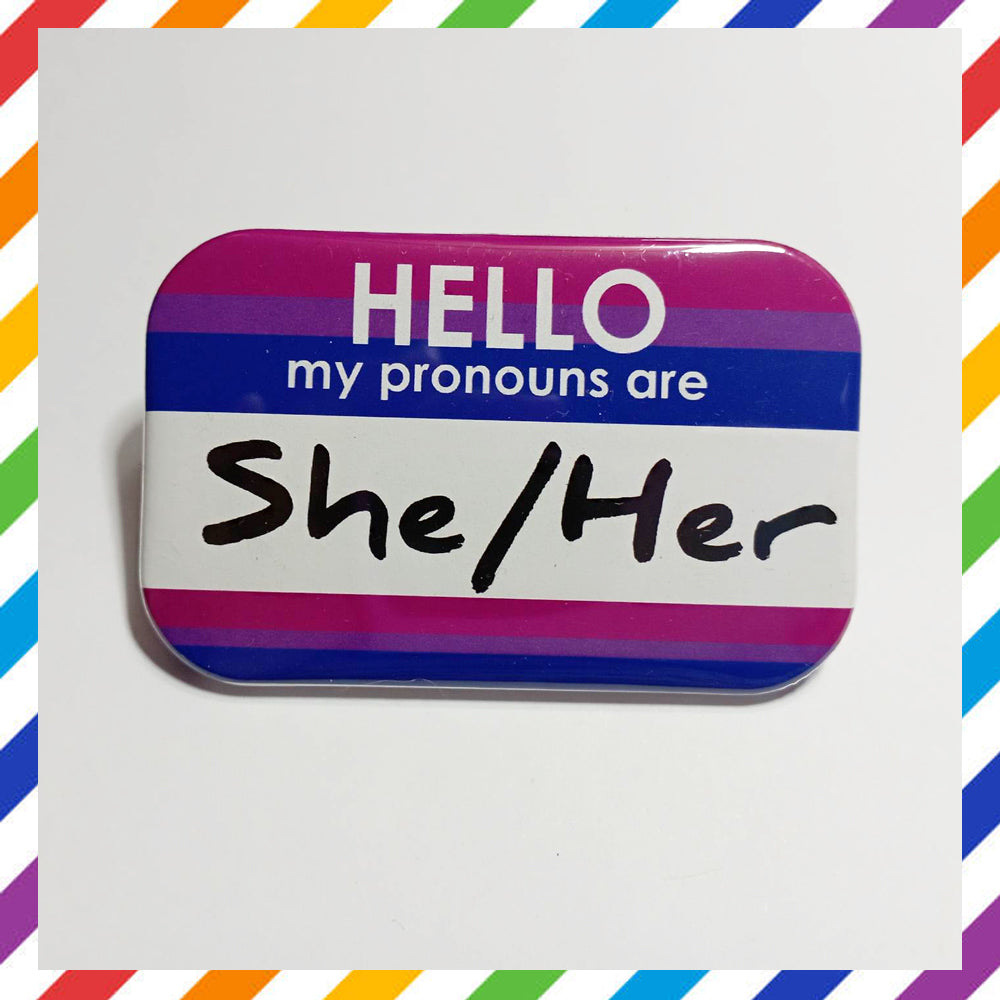 BI Flag Pronouns Brooch