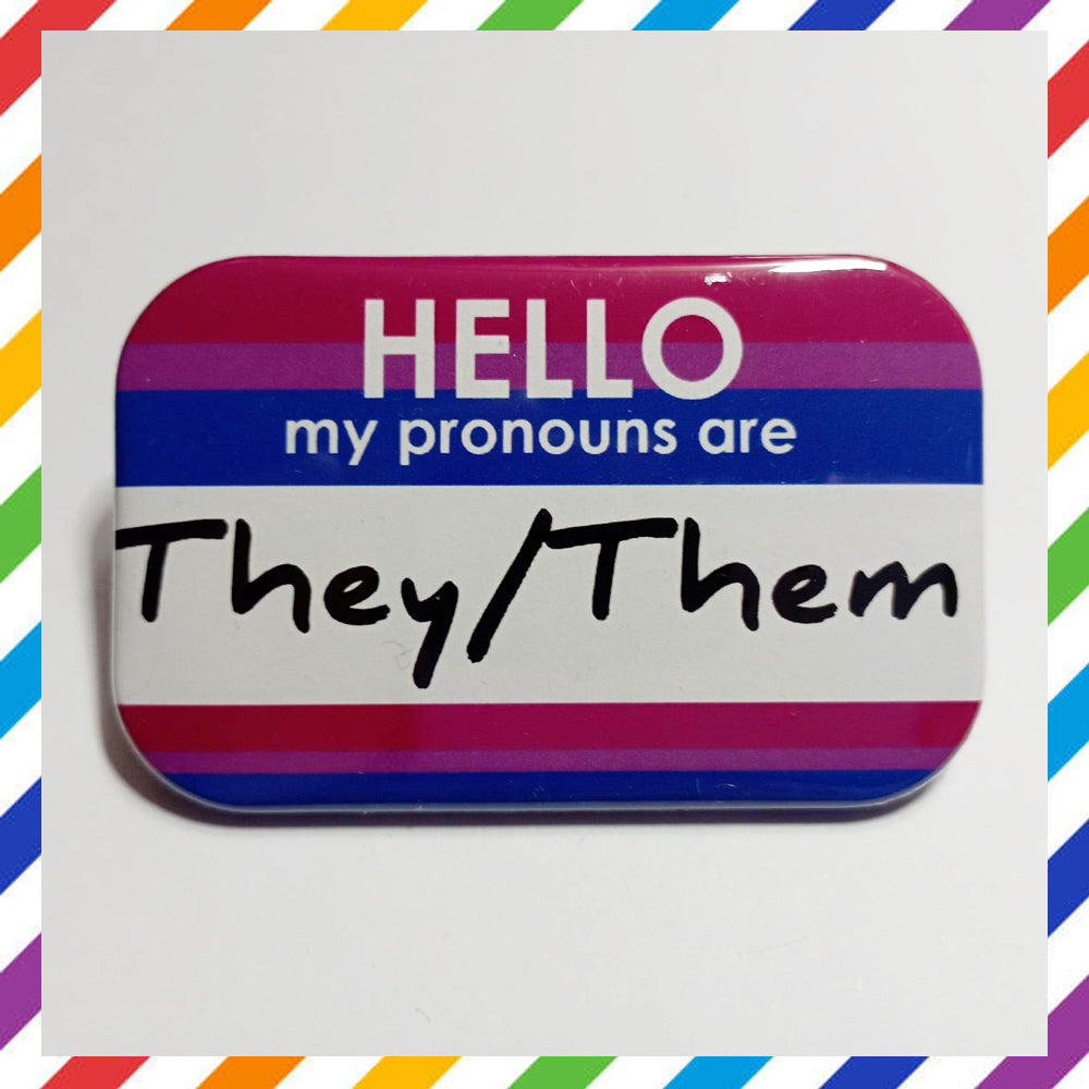 BI Flag Pronouns Brooch