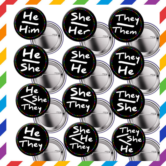 Pronouns - Brooch 3.8cm