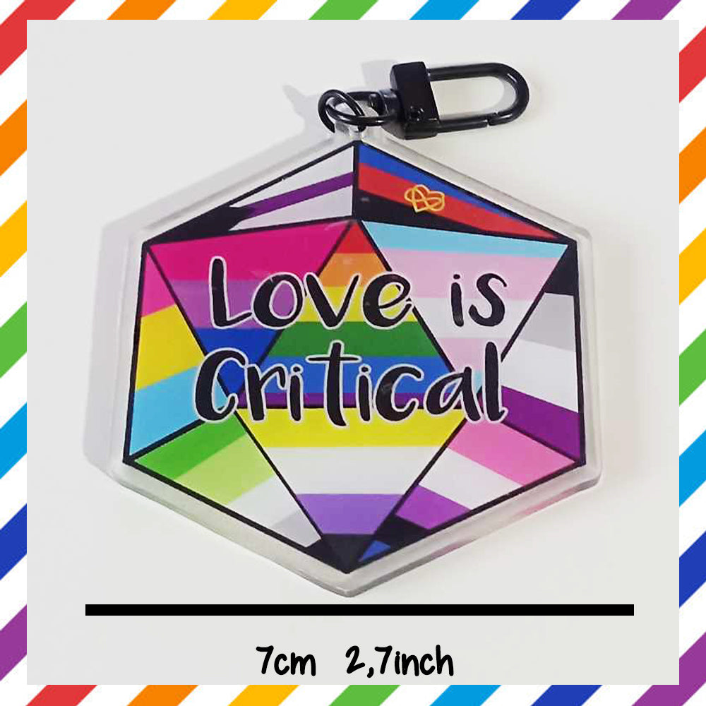 Love is Critical acrylic key ring