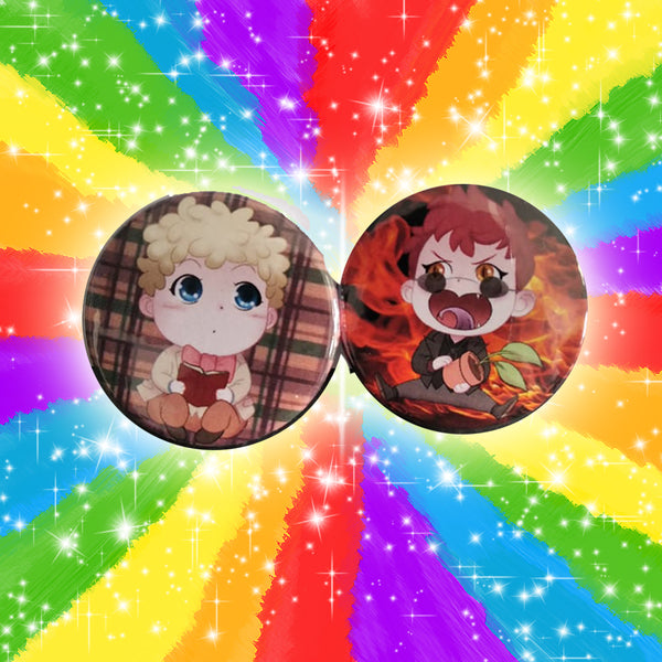 Brooch/Magnet Chibi Good Omens by KareeArt in 3 Sizes