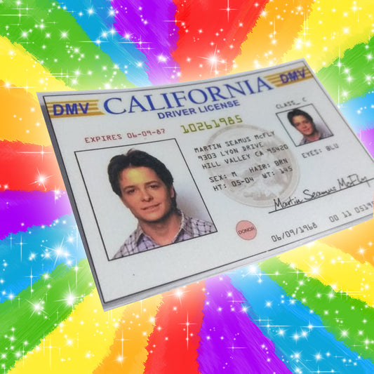 Marty Mcfly license card from Back to the Future - Fanmade